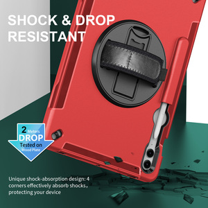 360 °   Étui de tablette robuste <span class=keywords><strong>portable</strong></span> avec sangle rotative et emplacement pour stylet pour <span class=keywords><strong>Samsung</strong></span> Galaxy Tab <span class=keywords><strong>S9</strong></span> FE <span class=keywords><strong>Plus</strong></span> 12,4 pouces SM-X616 - Product Image 2