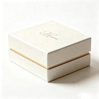 Caja de Regalo de Papel Rígida de Dos Piezas con Tapa Personalizada, con Forro Dorado y Logotipo en Hot Foil para Productos de Perfumería y Cosméticos de Lujo