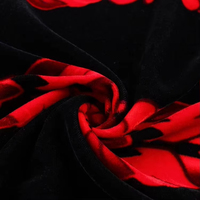 Nouveau design 2026, logo personnalisé, 100% polyester, impression Tela Africana, Abaya rouge en velours, tissu 5000