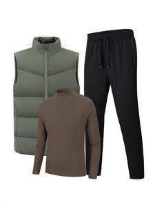Ensemble trois pièces <span class=keywords><strong>de</strong></span> sport décontracté pour <span class=keywords><strong>homme</strong></span> Gilet respirant à séchage rapide Pantalon pour le printemps, l'automne, l'hiver Usage quotidien Logo coupe-vent - Product Image 6