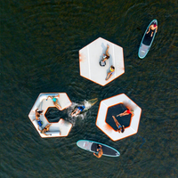 Dock gonflable d'île de bain flotte radeau flottant Jet d'eau en aluminium quai de ski plate-forme flottante installation d'amusement aquatique