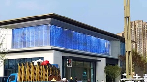 Đầy đủ màu sắc trong nhà trong suốt phim quảng cáo hiển thị <span class=keywords><strong>LED</strong></span> Màn hình phim <span class=keywords><strong>P16</strong></span> hiển thị video tường trên kính - Product Image 3