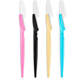 Tondeuse à sourcils en acier inoxydable, rasoir exfoliant pour le visage pour femmes, rasoir à sourcils multicolores - Product Image 1