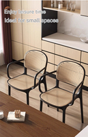 Fauteuil en rotin plastique durable en gros, empilable, pour intérieur et extérieur, salle à manger, restaurant
