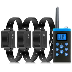 Best Selling Voice Activated USB Rechargeable Electronic Dog E-Shock Collar Remote Dog Training Collar For 3 Dogs
