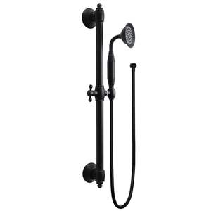 Pomme de douche rétro en laiton noir mat, à main, murale, hauteur réglable, barre coulissante, écologique, haute pression, pour hôtel, toilettes - Product Image 1