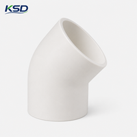 Coude de raccordement U-PVC pour alimentation en eau, haute résistance, PN10 PN16, homologué ISO CE, à souder par solvant, 90 et 45 degrés