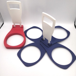 Porte-gobelets pliable réutilisable en plastique personnalisé pour bière, boissons, café, boissons gazeuses, festivals, événements sportifs, 4 gobelets - Product Image 2