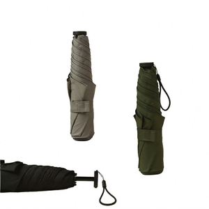 Parapluie léger en fibre de carbone robuste de 19 pouces à 6 baleines (100g) - Certifié ISO 9001, idéal pour les trajets aéroportuaires et les courses. - Product Image 1