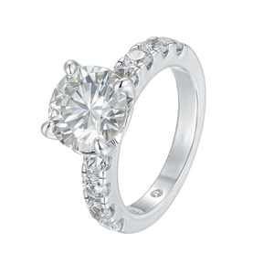 Anel de Noivado Personalizado em Moissanite, Prata Esterlina 925, Banho de Ouro 18K, Joias de Luxo Certificadas GRA, VVS1 <span class=keywords><strong>1ct</strong></span>, Presente - Product Image 1