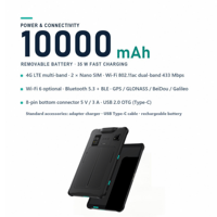 Tablette robuste Hyatta modèle 10, Android 15, écran IPS 10,95 pouces, Octa-Core 2,2 GHz, IP67, 10000 mAh 35 W, 4G LTE, scanner de codes-barres 2D, NFC