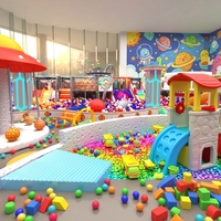 Aoleao Aire de jeux intérieure personnalisée avec piscine à balles, toboggan, trampoline, carrousel pour enfants, jeux souples certifiés CE TUV