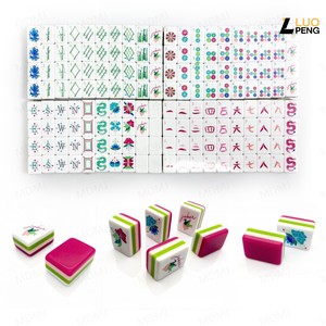 Wholesale American Acrylic <b>Mahjong</b> Tile <b>Set</b> Luxury 4-Layer Tortoise White Lotus Artwork <b>Mahjong</b> Tiles Custom - Product Image 5
