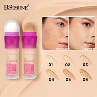 Applicateur éponge pour fond de teint, couvrance modulable, contrôle du sébum, résistant à l'eau, 6 teintes, OEM ODM, marque privée, logo personnalisé, vente en gros