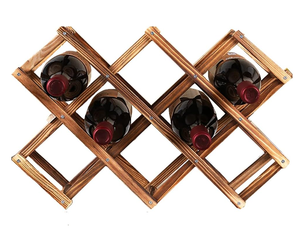 Free <strong>Standing</strong> Wooden Wine Rack Foldable Countertop Bottle Holder Organizer Cabinets Shelf for Cellar <strong>Pantry</strong> 3-10 Bottle - Product Image 1