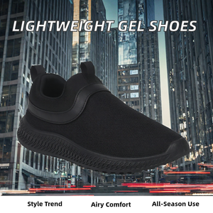 <b>Black</b> Lightweight Slip on Casual <b>Sneakers</b> Breathable Comfort Shoes for Men Women - Product Image 2