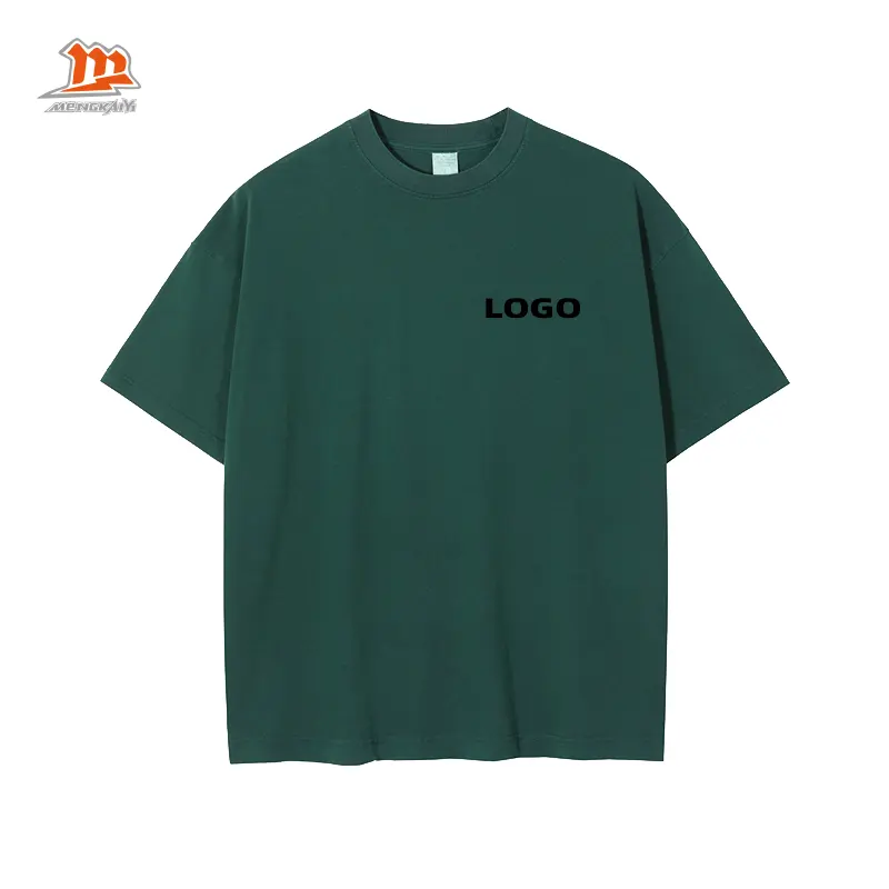 Grosir kustom Logo dicetak pria s berat katun T shirt untuk pria nyaman dasar Atasan pakaian
