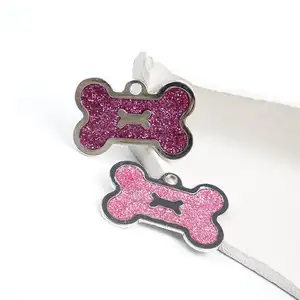 Accessori per animali domestici nuovo Design colorato a forma di osso di cane etichette fai da te per animali domestici con incisione Laser ID Dog Pet Tag