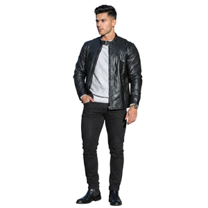 <b>Leather</b> <b>Jackets</b> OEM Custom Design <b>Men</b> Autumn Vintage Style Breathable Coated Genuine <b>Leather</b> Zipper Fashion Cool - Product Image 1