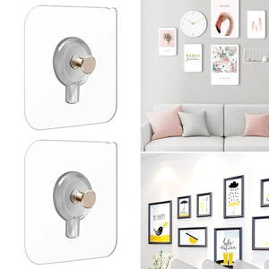 Ganci e binari autoadesivi in PVC ecologico da parete per appendiabiti da bagno e appendere quadri - Product Image 4