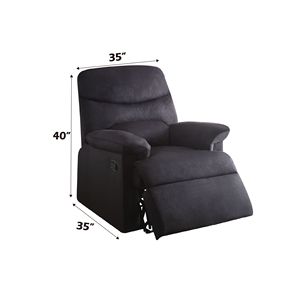 Reclinable de movimiento de diseño moderno DB Arcadia en tela tejida negra - Product Image 2