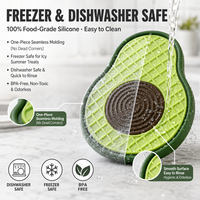 Jouet d'enrichissement pour animaux de compagnie 2-en-1 en plastique écologique, motif de fruits de dessin animé mignon, gamelle de léchage à alimentation lente pour chiens et chats, vente en gros