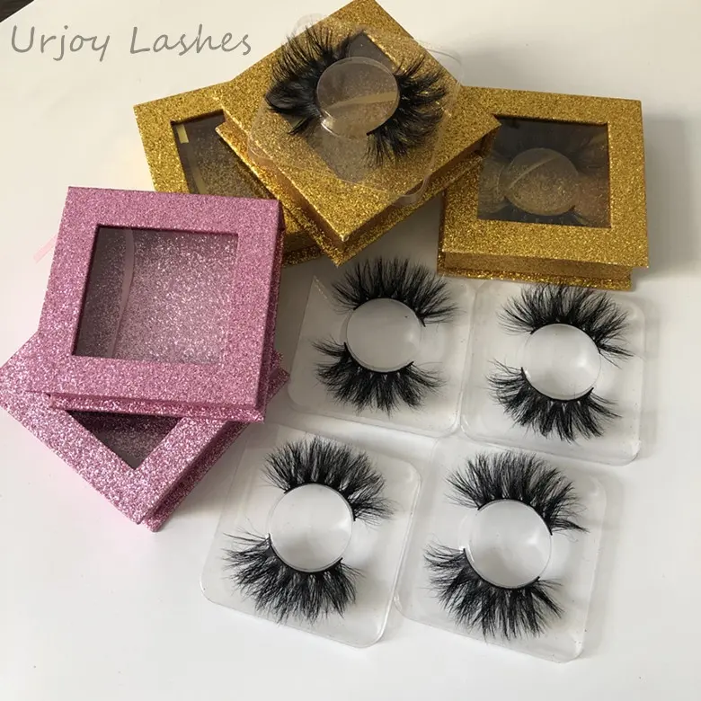wholesale 100% real 3D mink lashes full handmade 25mm eyelashes packaging in laser pink