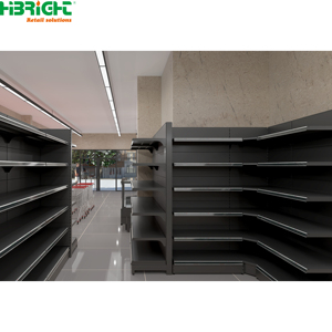 Estantería Góndola de Supermercado Gris Oscuro de Alta Resistencia, Estante de Exhibición Minorista Independiente con Panel Perforado para Tiendas - Product Image 4