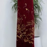 Nouveaux designs 2026 – Tissu en velours de soie/coton imprimé métallisé tissé, doré, écologique, respirant, pour robes, diverses couleurs