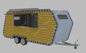 Camion de nourriture d'occasion pour barbecue, remorque Mobile de restauration de nourriture en acier inoxydable