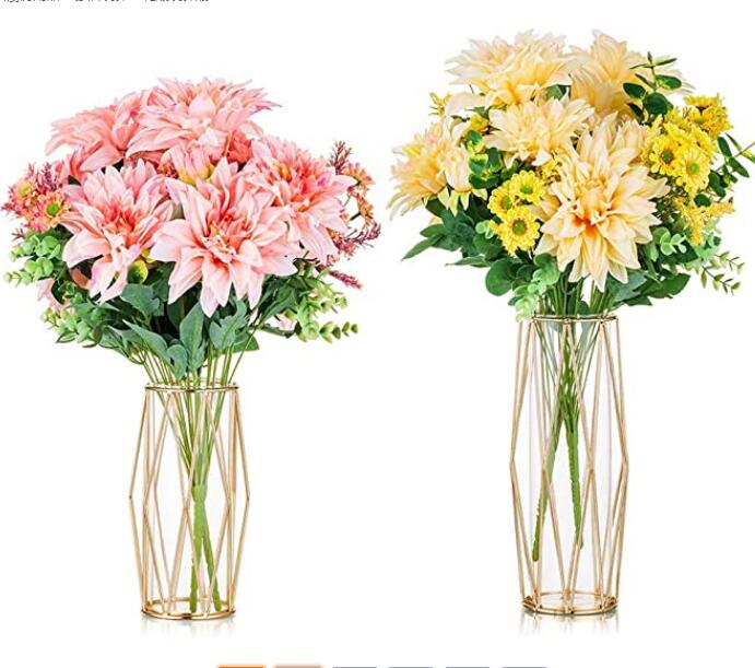 Металлическая ваза Europe ins центральная часть, Золотая Геометрическая проволочная ваза с металлической рамой