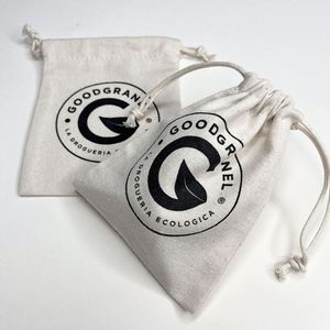 Bolsas de Regalo de Tela de Algodón Personalizables y Reutilizables de Lujo, Bolsa de Embalaje Ecológica y Reciclable con Cordón para Pendientes - Product Image 1