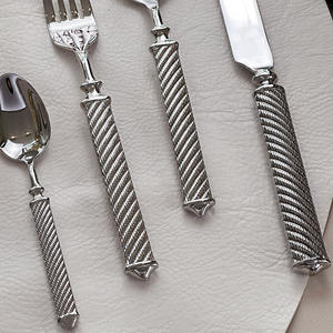 DF BC Fashion Nuevo Juego de Cubiertos de Acero Inoxidable con Mango Martillado Especial: Cuchillo de Mesa, Cuchillo para Carne, Tenedores de Mesa, Tenedores para Postre, Personalizado - Product Image 4