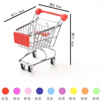 Vente directe d'usine, artisanat métallique populaire, mini chariot, mini chariot de supermarché, support de sol, jouet, cadeau créatif