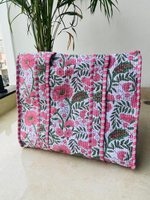 Sac fourre-tout en coton fait main, style bohème, personnalisable, lavable, en coton doux imprimé au bloc, vente en gros, sac à bandoulière quotidien