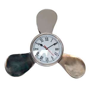 Reloj de pared con forma de hélice, diseño náutico de latón marino, con acabado antiguo marrón, precio al por mayor - Product Image 5