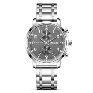 Reloj de hombre estilo de negocios reloj cronógrafo multifuncional correa de acero inoxidable reloj de cuarzo - Product Image 5