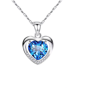 Collana Unisex Cuore dell'Oceano in Bronzo con Placcatura in Argento, Regalo Alla Moda per Coppie per San Valentino e Anniversari - Product Image 6