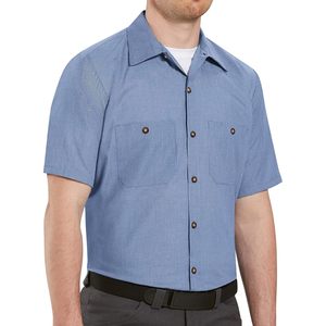 Custom Performance Tech 7 Button Workwear Camisa Roja para Hombre - Product Image 3