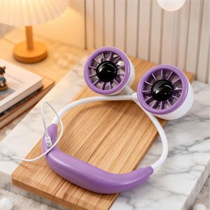 Ventilateur de cou portable, batterie rechargeable, moteur DC 2W, commande par bouton, ventilateur de refroidissement portable pour l'extérieur avec tube réglable - Product Image 1