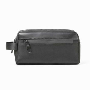 Pochette à cosmétiques imperméable en toile noire de haute qualité pour hommes, trousse de toilette en cuir de voyage, trousse de toilette Dopp pour hommes, vente en gros - Product Image 3