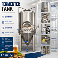 Fermenteur conique en acier inoxydable de 500 L en stock, unitank isobare avec refroidissement par enveloppe glycolée pour équipement de brasserie artisanale