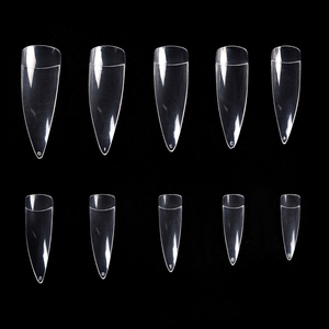 KADS 500Pcs Big Stiletto Half Cover <b>Nail</b> Tips ABS Clear Natural Acrylic False False Fingernails for Manicure <b>Extension</b> Tool - Product Image 1