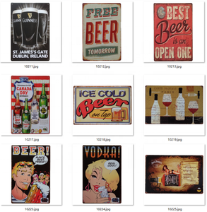 Gaoyang Decor <span class=keywords><strong>Plaque</strong></span> de <span class=keywords><strong>cocktail</strong></span> en métal vintage imprimée UV Logo personnalisé Décoration murale décorative en étain pour Pub Bar Club Man Cave - Product Image 4