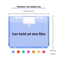 Carpeta de Archivo Transparente A4 con 3 Anillas, Cierre de Velcro, Carpeta de Documentos Impermeable con Bolsillo para Etiquetas