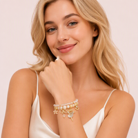 Bracelet élastique pour femme avec perles de cristal, motif nœud et fleur, style danseuse de ballet, accessoire de mode, cadeau élégant