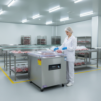 Machine d'emballage sous vide à chambre unique continue haute efficacité certifiée CE 640TD, livraison rapide, pour légumes, en caisse en bois