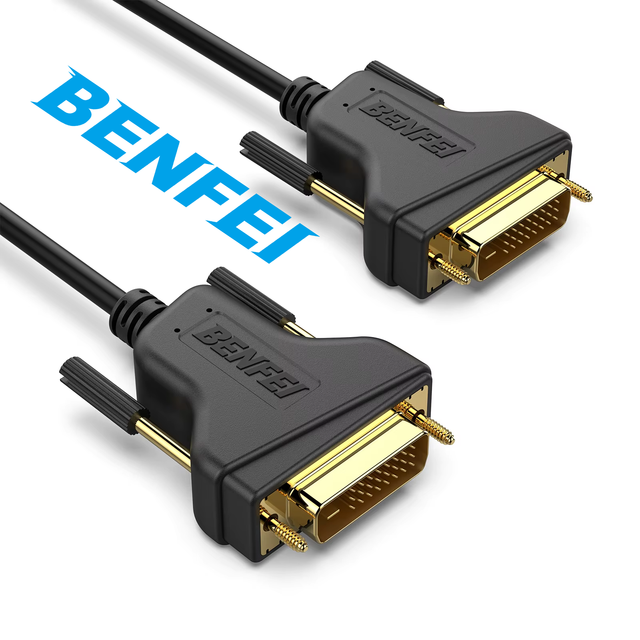 BENFEI DVI Male-Male Cable 3 Meter DVI-D 24+1 Gold Plated Copper Conductor PVC Jacket Dual Link Support 2K Resolution for