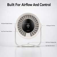 Ventilateur de table rechargeable Turbo, 100 niveaux, batterie longue durée 3600 mAh, 3-6h, fixation murale, USB-C, silencieux, CE RoHS, camping, gym, extérieur