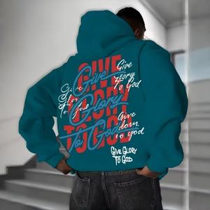 เสื้อฮู้ดดี้ทรงปกติแบบหรูหรา ไม่มีเชือก ผ้าฝ้ายคุณภาพสูง ปักลาย 3 มิติ ไซส์ใหญ่ ใส่ได้ทั้งชายและหญิง สำหรับฤดูหนาว รับสกรีนโลโก้ - Product Image 3